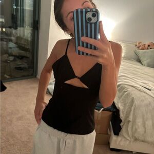 Zara Black Cutout Camisole Top